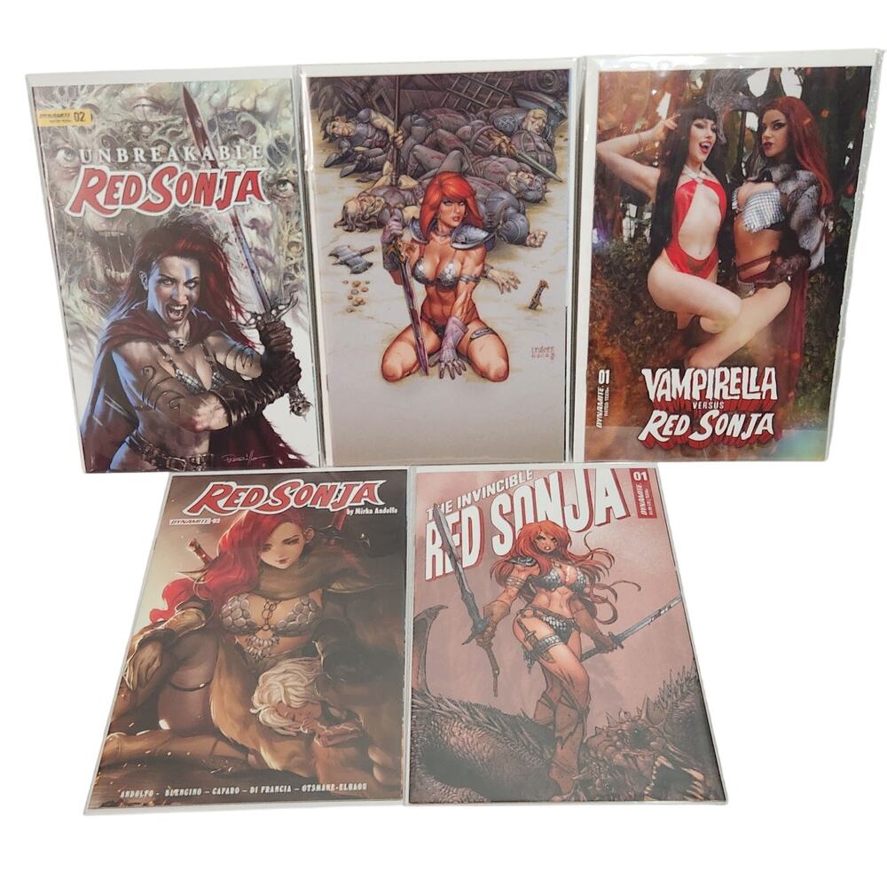 Dynamite Comics Red Sonia Featuring Vampirella Lot Of 5 NM